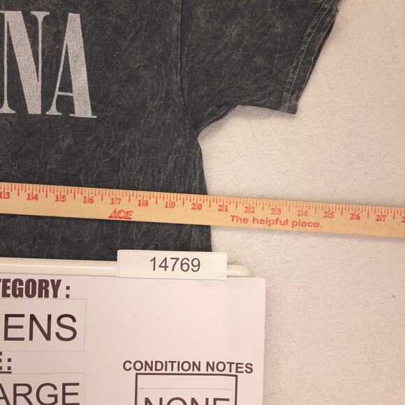 Nirvana Band Casual Crew Neck Graphic Shirt Adult Mens Size Large L Gray - Picture 7 of 9